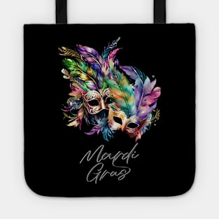 Mardi Gras Masquerade Mask Bead Parade Women Men Kids Tote