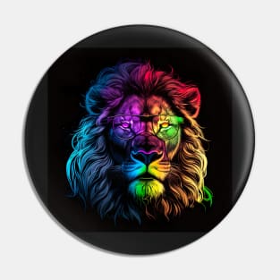 Retro lion in RGB colors of Pride ! Pin