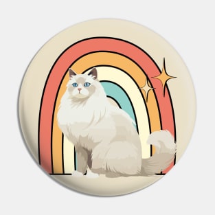 retro rainbow cat Pin