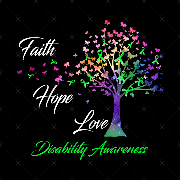 Faith Hope Love Disability Awareness Support Disability Warrior Gifts by ThePassion99