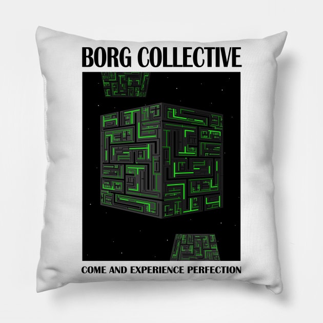 Star Trek - Travel Poster Borg Collective Pillow by AdriansFinalFrontier