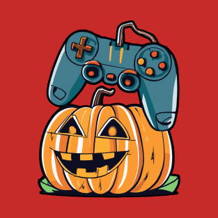 Halloween Jack O Lantern Gamer Boys Kids Men Funny Halloween T-Shirt