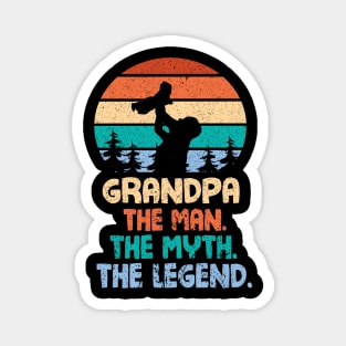 Grandpa The Man The Myth The Legend Happy Parent Father Independence July 4th Summer Day Vintage Magnet