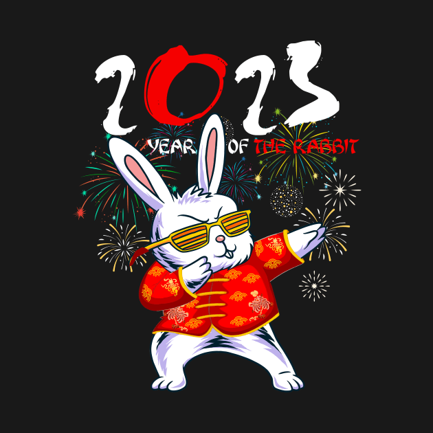 Dabbing Bunny Chinese New Year 2023 Year Of the Rabbit by Jhon Towel