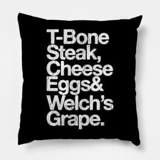 T-Bone Steak, Cheese Eggs, Welch's Grape - Guest Check Pillow