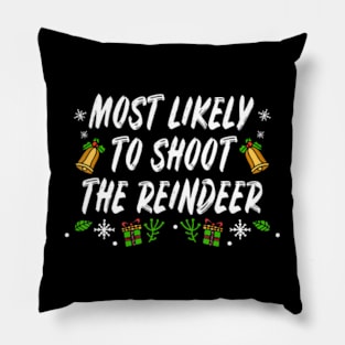 Reindeer Santa Claus Christmas Holiday Pillow