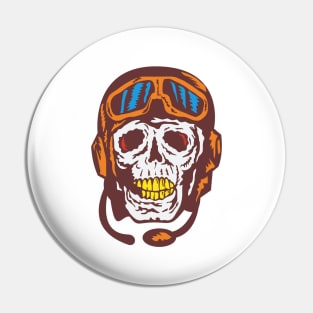 Pilot Skull (retro / vintage) Pin