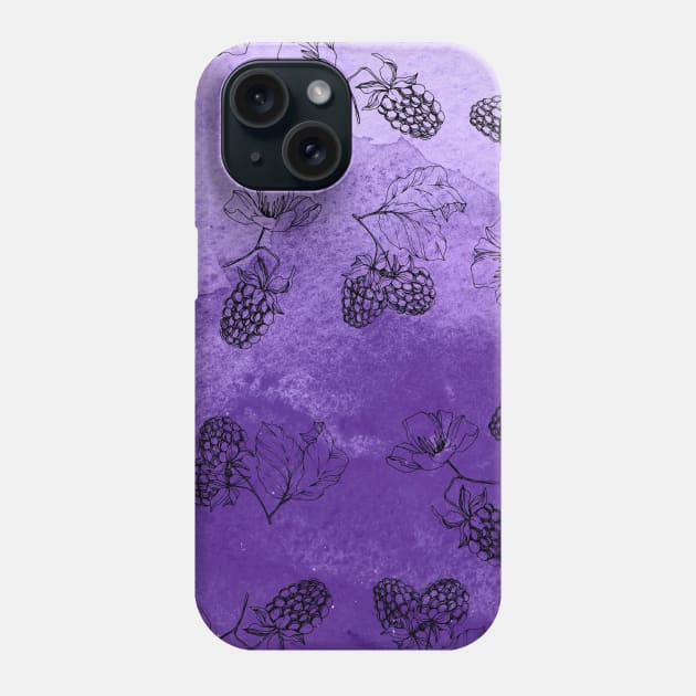 Blackberry Print Phone Case by LylaLace Studio