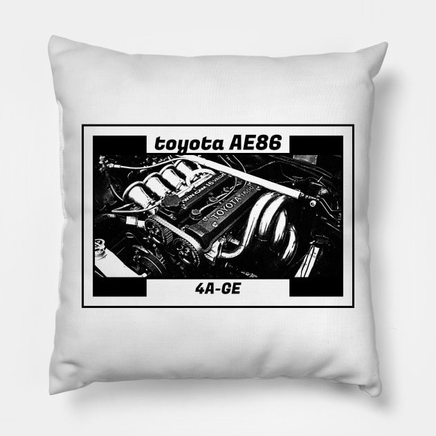 TOYOTA COROLLA AE86 TRUENO ENGINE Pillow by Cero