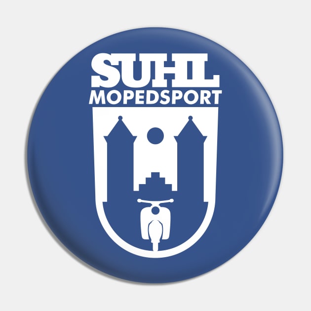 Suhl Mopedsport Schwalbe Logo (white) Pin by GetThatCar