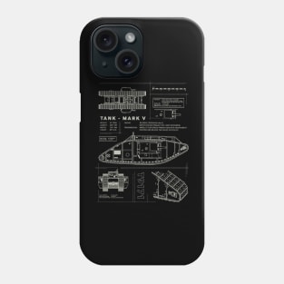 MARK V - WW1 Tank Blueprint Phone Case