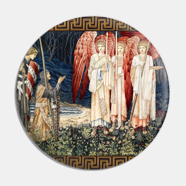 Quest for the Holy Grail,The Attainment,Vision of the Angels to Sir Galahad, Sir Bors and Sir Percival Pin by BulganLumini