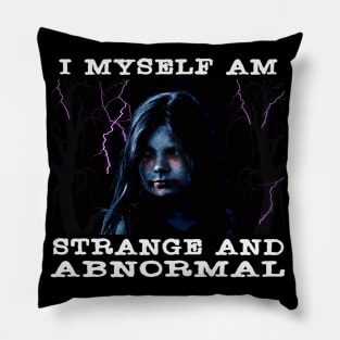 Strange & Abnormal Goth Horror Halloween Spooky Lightning Ghoul Meme Pillow