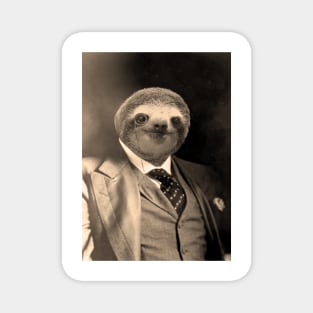 Gentleman Sloth 7# - Print / Home Decor / Wall Art / Poster / Gift / Birthday / Sloth Lover Gift / Animal print Canvas Print Magnet