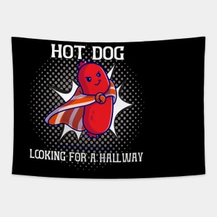 Hot Dog Looking For A Hallway Fast Food Funny Tapestry