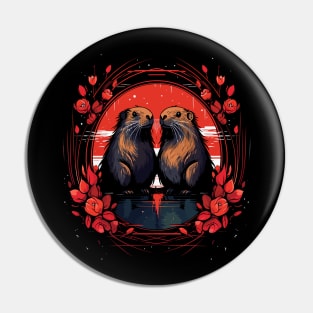 Nutria Couple Valentine Pin