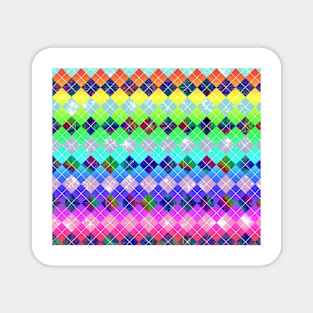 Abstract Rainbow Argyle Pattern Magnet