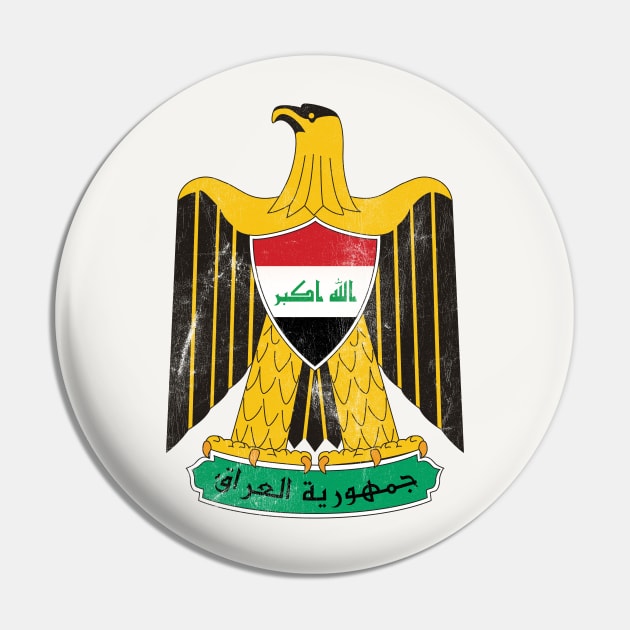 Iraq // Faded Vintage Style Flag Art Design Pin by DankFutura