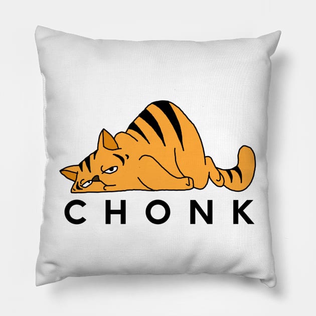 Funny Cat Shirt and Gift for Cat Lover, Fat Chonky Orange Cat Design, Gift for Cat Mom or Cat Dad Pillow by ThatVibe