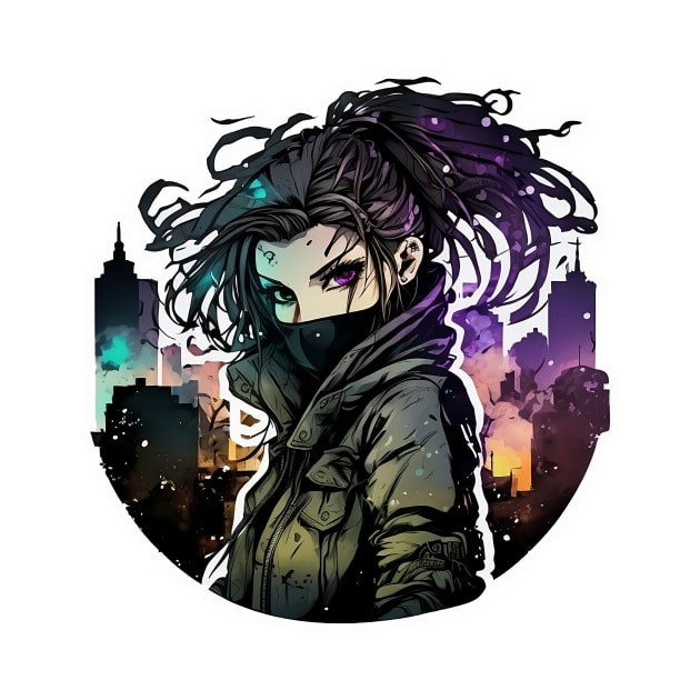Cyber Punk Girl in Nightcity by MK3