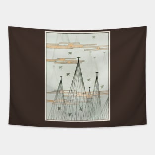 Skyscape with Birds Flying Tapestry