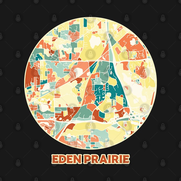 Eden Prairie Minnesota map in mozaique colors by SerenityByAlex