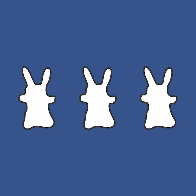 Three Bunny Rabbits black and white characters by jumitu404