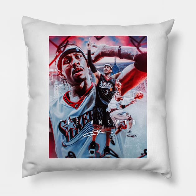 AI Allen Iverson Philadelphia The Answer Sports Art Pillow by JRoseGraphics