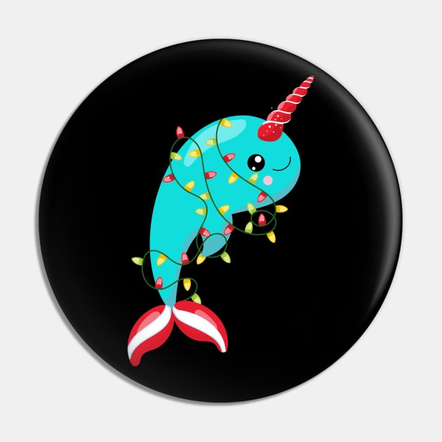 Christmas Lights Narwhal Pin by DANPUBLIC