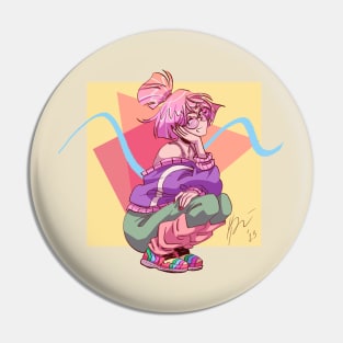 Vaporwave Girl Pin