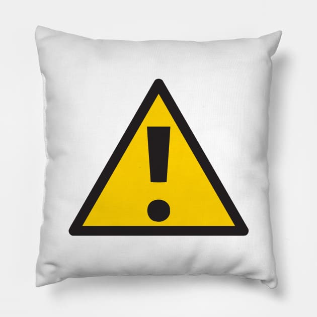 Danger Sign Emoticon Pillow by AnotherOne
