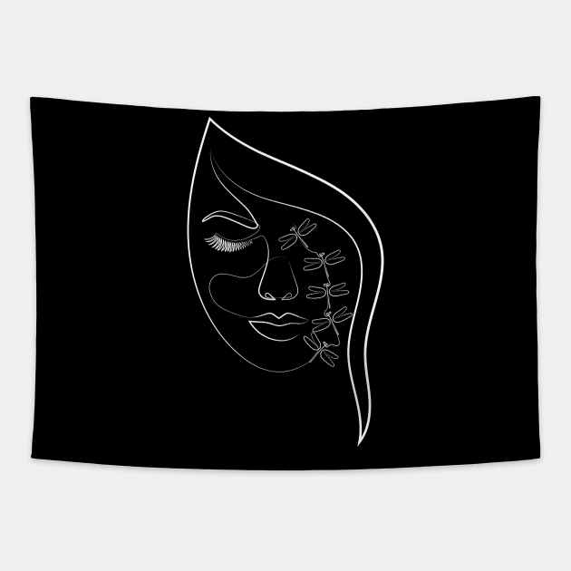 Charm and Allure | One Line Artist | Minimal Art | One Line Art | Minimalist Tapestry by One Line Artist