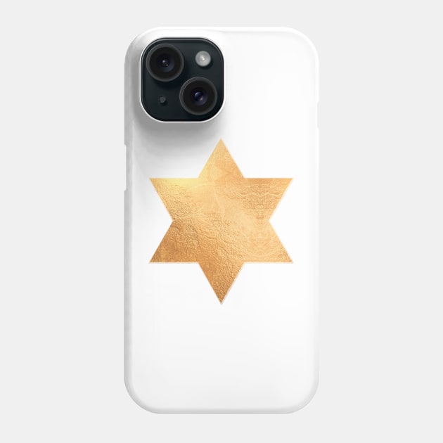 Star of David, Faux Gold Foil Phone Case by PixDezines