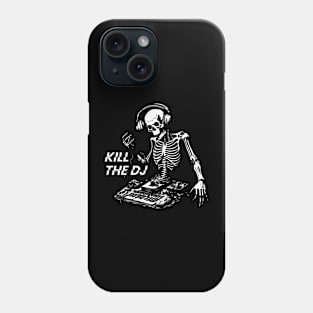 the dj skeleton playing music Phone Case