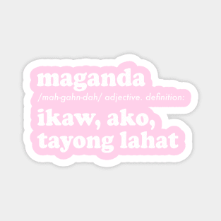 MAGANDA FILIPINO TAGALOG WORD BEAUTIFUL Magnet