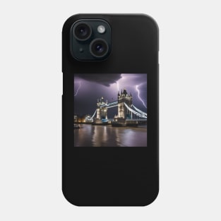 Iconic World Landmarks During A Thunderstorm : Tower Bridge London Phone Case