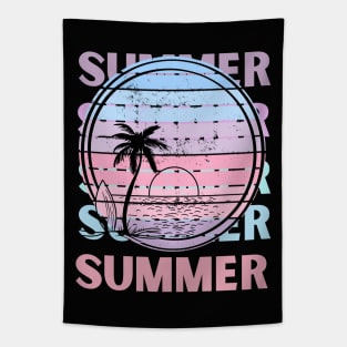 Hello summer Beach summertime Adventure travel lover palm tree sun Tapestry