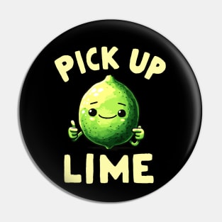 Cool Pick up Line Lime (Back Print) Pin