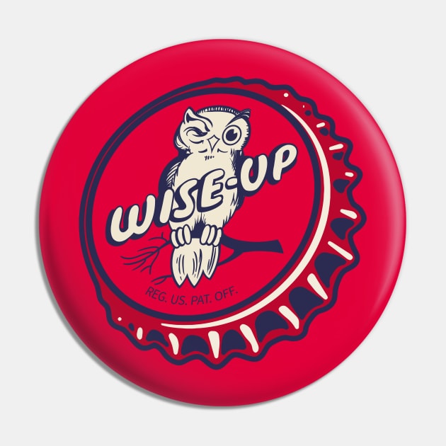 Vintage Wise Up Soda Bottlecap Pin by StudioPM71