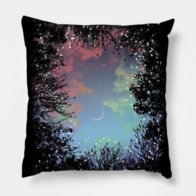 Enchanted Forest Pillow by meownarchy