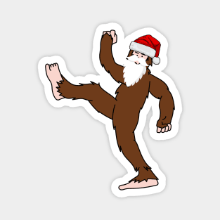 Funny Big Foot Santa Hat Christmas Sasquatch Magnet