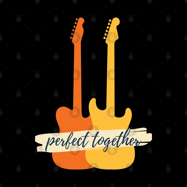 Perfect Together T-Style and S-Style Guitar Silhouette by nightsworthy