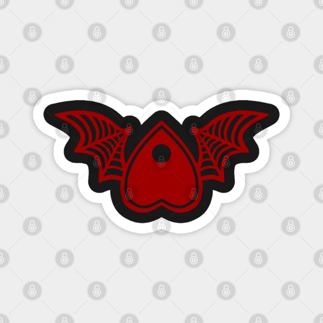 Planchette with Wings - Red on Black Magnet by AliceQuinn