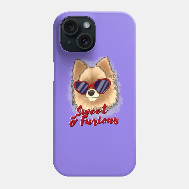 Cute pomeranian "sweet and furious" Phone Case by Kuchinska design
