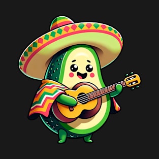 Cinco de Mayo Avocado Mariachi Guitarist T-Shirt