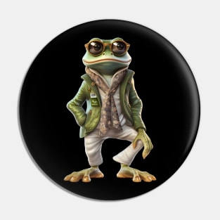 Froggy Fashionista Funny Frog Lovers Gift Pin