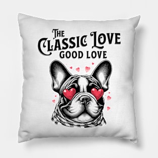 Pug puppy in Love Print art illustration Puppy Valentines gifts Pillow