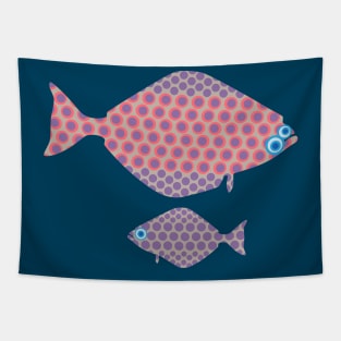 SALISH SEA FLOUNDER Mom and Baby Cute Undersea Ocean Fish - UnBlink Studio by Jackie Tahara Tapestry