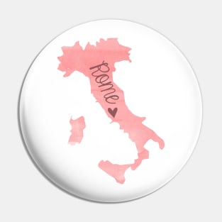 Pink Painted Rome Italy Sticker Pin