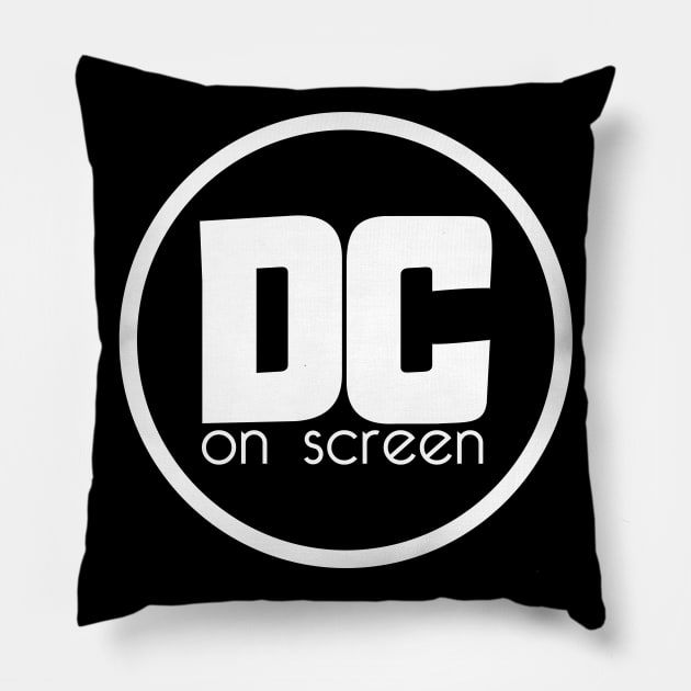 DC on SCREEN Podcast Logo (Black Circle) Pillow by DC on SCREEN